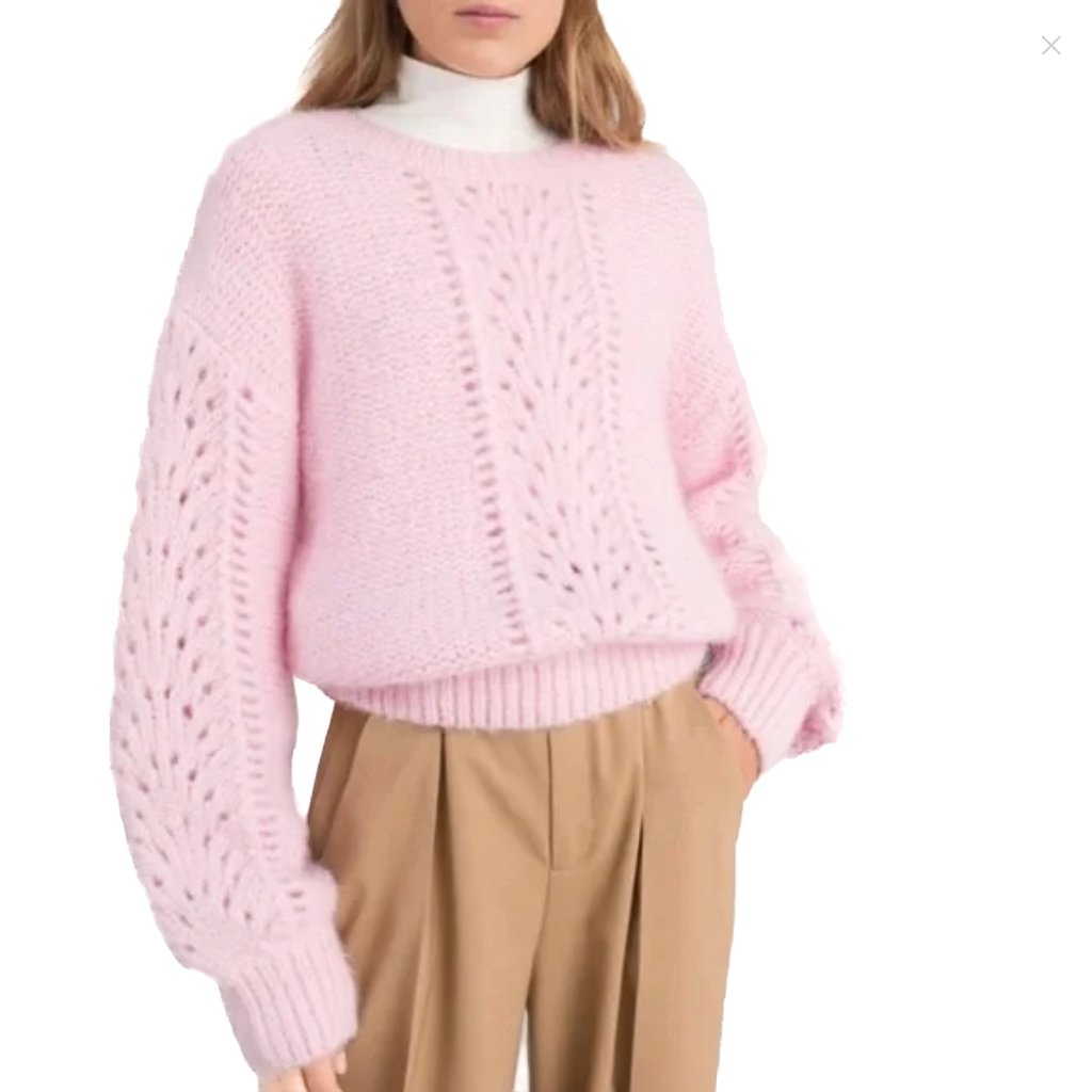& Other Stories Wool Mohair Eyelet Petal Pink Sweater | Paris Atelier Sz Xs Nwot